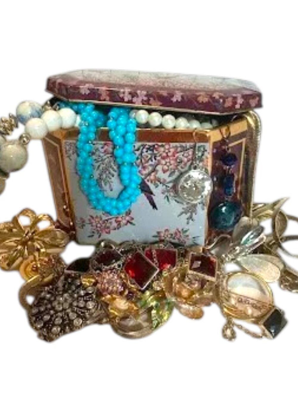 Mystery Jewelry Lot, Full Vintage 2.8Lb. Tin of Vintage to Modern